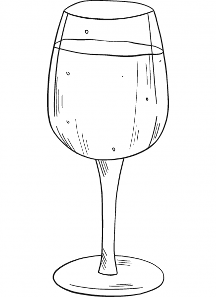 Glass of Champagne coloring page image