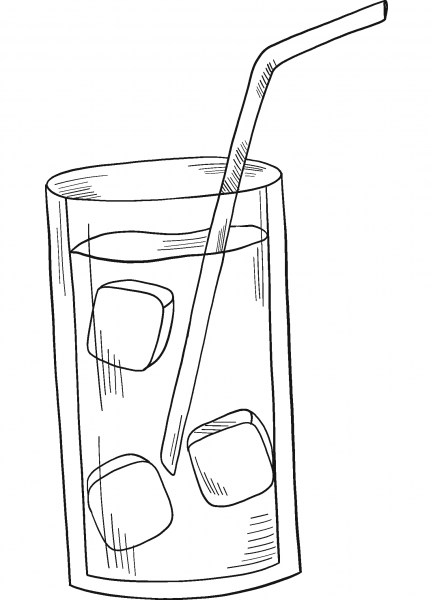 Glass of Lemonade coloring page image