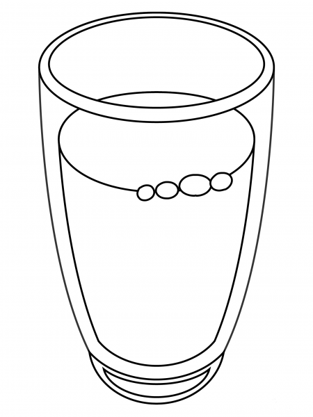 Glass of Milk coloring page image