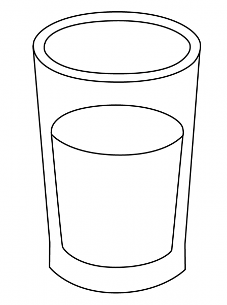Glass of Milk Emoji coloring page image