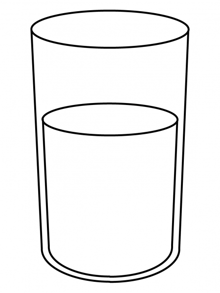 Glass of Milk Emoji coloring page image