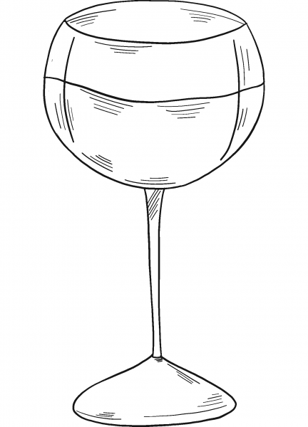 Glass of Wine coloring page image