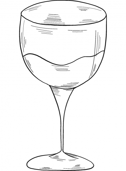 Glass of Wine coloring page image