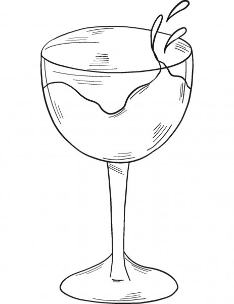 Glass of Wine coloring page image