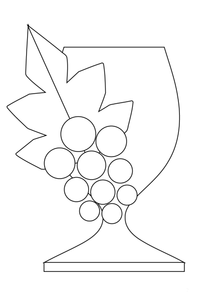 Glass of Wine  coloring page image