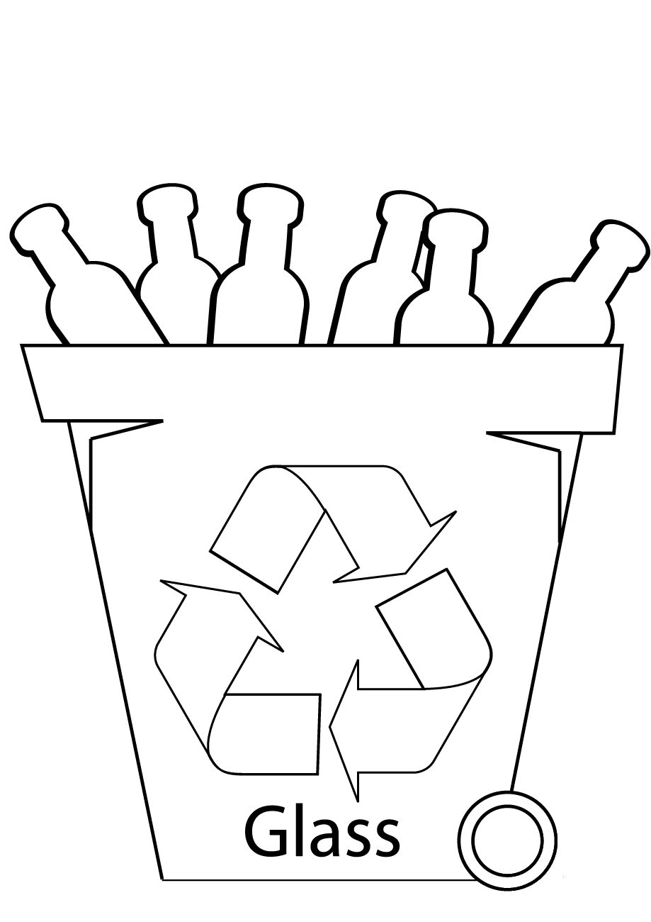 Glass Recycling Bin coloring page - ColouringPages