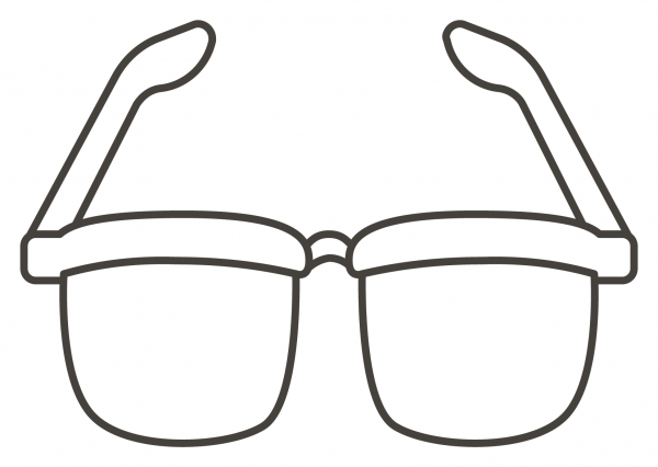Glasses coloring page image