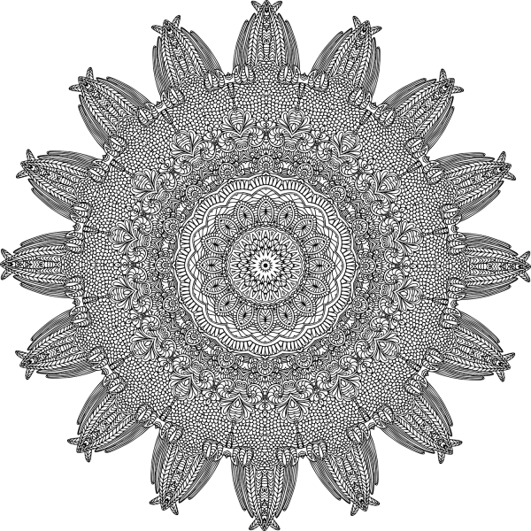 Gliding Mandala coloring page image