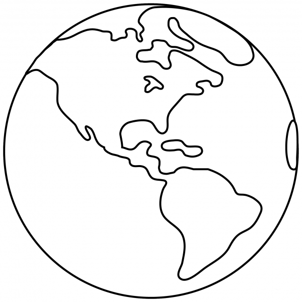 Globe Showing Americas Emoji coloring page image