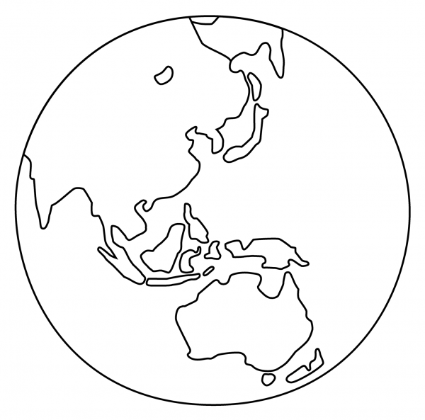 Globe Showing Asia Australia Emoji coloring page image