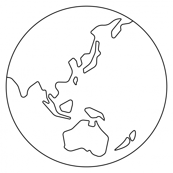 Globe Showing Asia Australia Emoji coloring page image