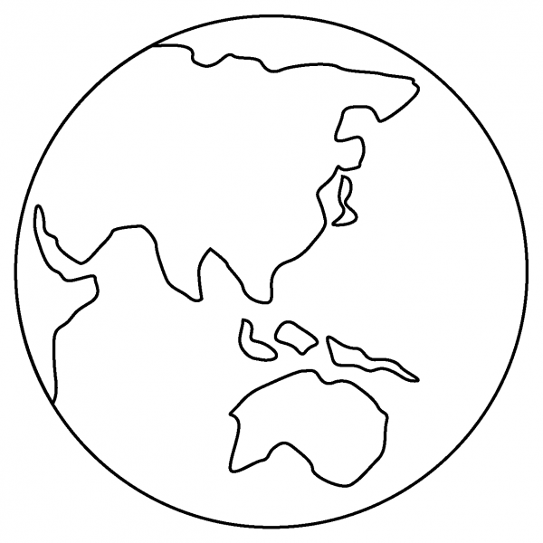 Globe Showing Asia Australia Emoji coloring page image