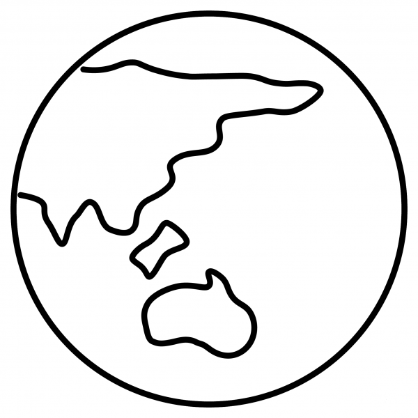 Globe Showing Asia Australia Emoji coloring page image