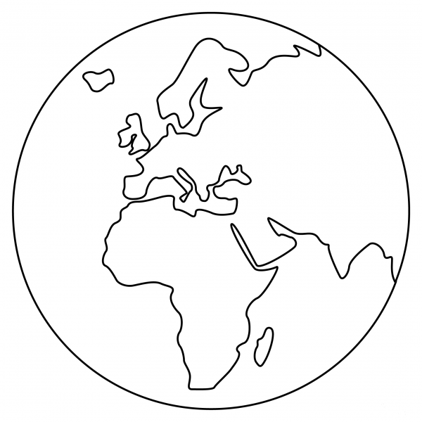 Globe Showing Europe Africa coloring page image