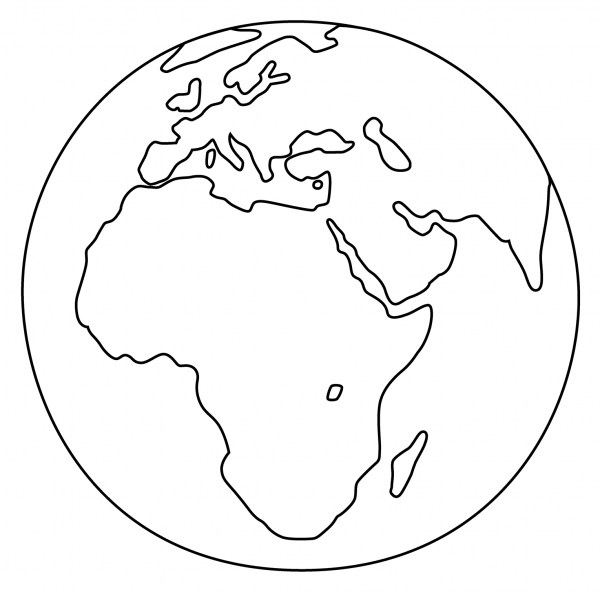 Globe Showing Europe Africa Emoji coloring page image