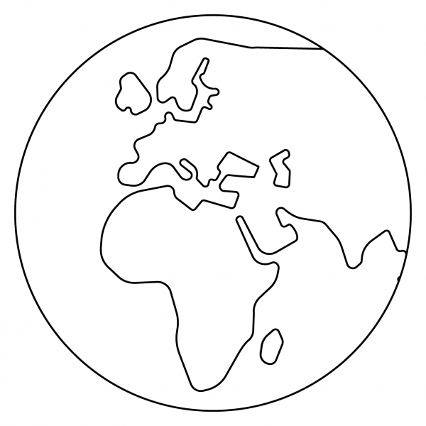 Globe Showing Europe Africa Emoji coloring page image