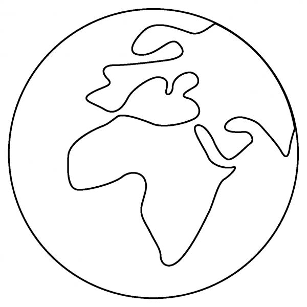 Globe Showing Europe Africa Emoji coloring page image