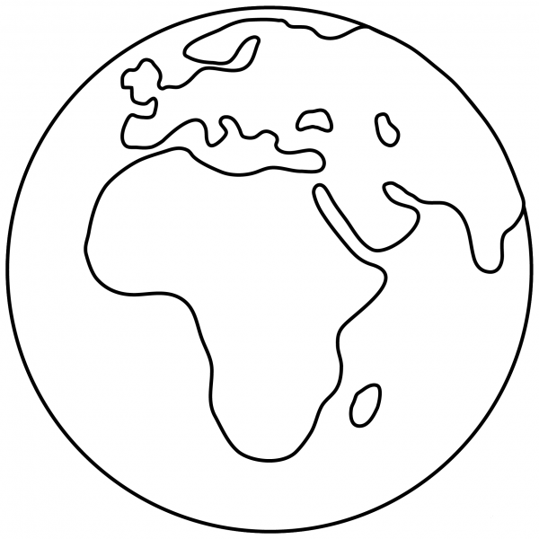 Globe Showing Europe Africa Emoji coloring page image