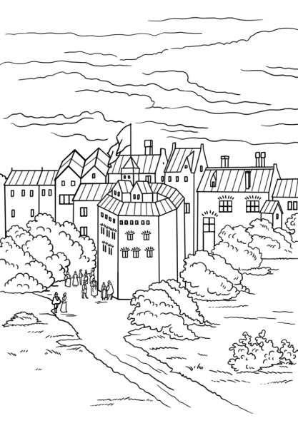 Globe Theater coloring page image