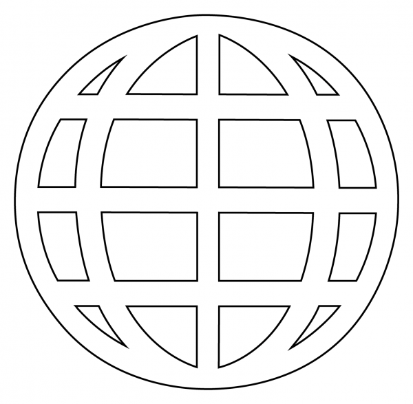 Globe with Meridians Emoji coloring page image