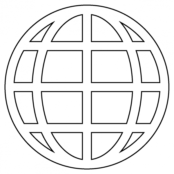 Globe with Meridians Emoji coloring page image