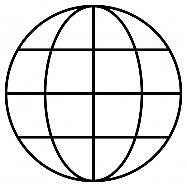 Globe with Meridians Emoji coloring page image