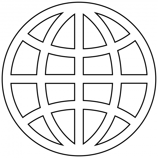 Globe with Meridians Emoji coloring page image