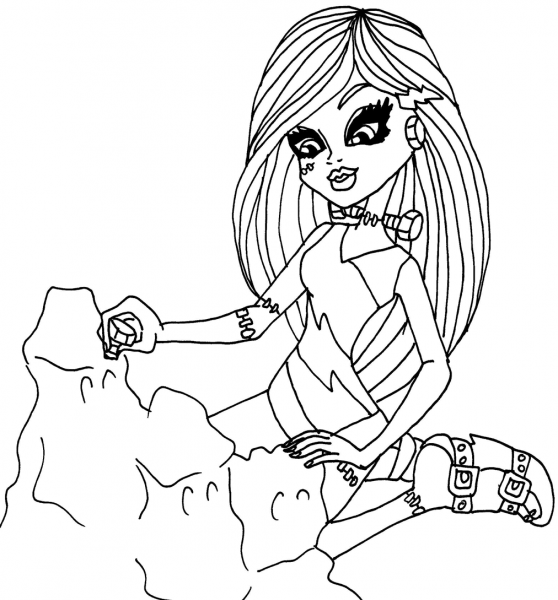 Gloom Beach Frankie coloring page image