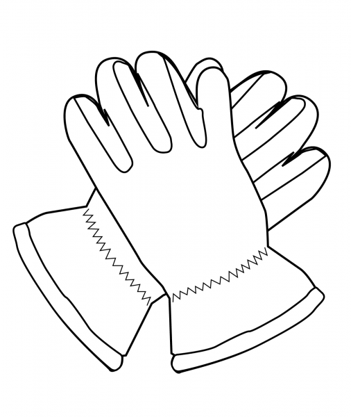 Gloves coloring page image