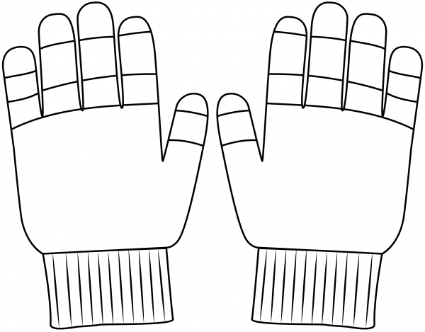 Gloves coloring page image