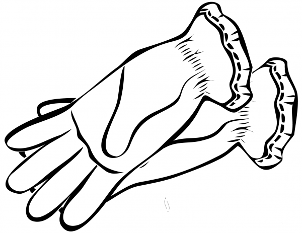 Gloves coloring page image