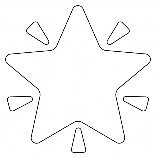 Glowing Star Emoji coloring page image