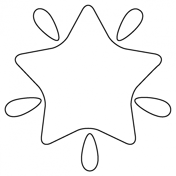 Glowing Star Emoji coloring page image