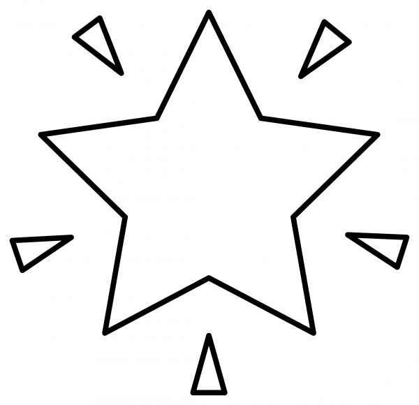 Glowing Star Emoji coloring page image