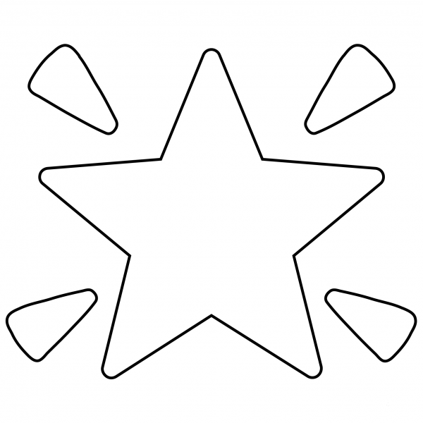 Glowing Star Emoji coloring page image