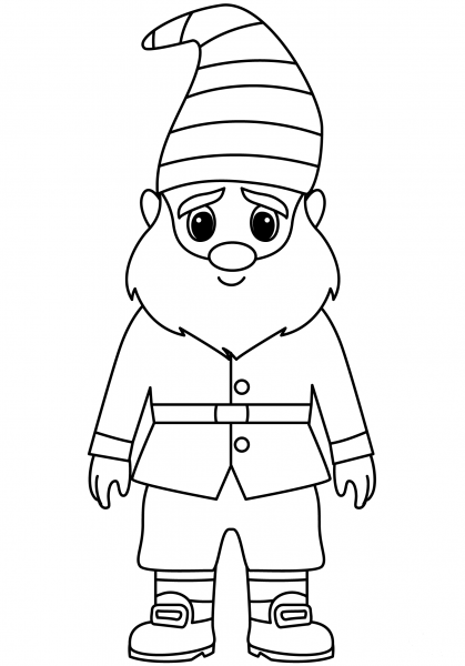 Gnome coloring page image