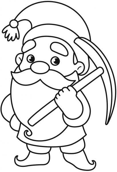 Gnome coloring page image
