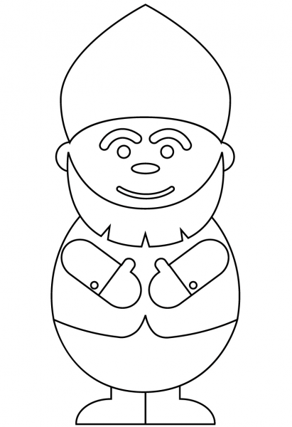 Gnome coloring page image