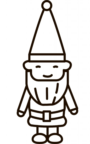 Gnome coloring page image