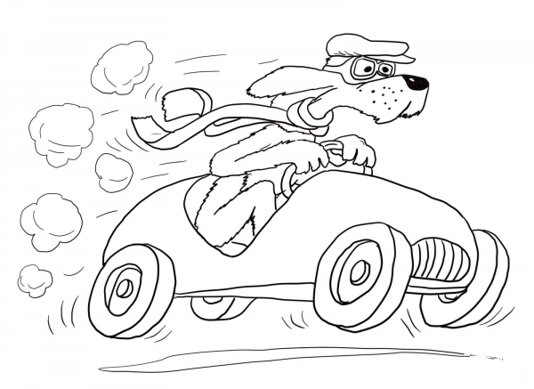 Go, Dog. Go! coloring page image