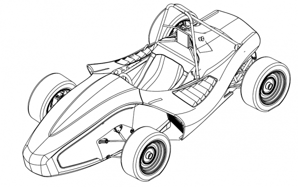 Go-Kart Car coloring page image
