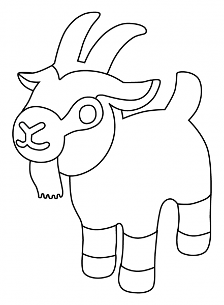 Goat Emoji coloring page image