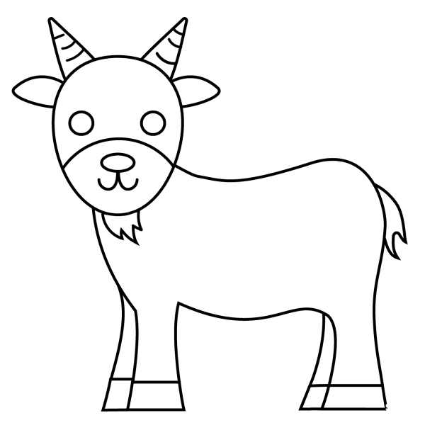 Goat Emoji coloring page image
