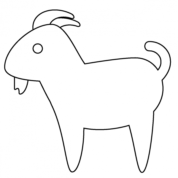 Goat Emoji coloring page image