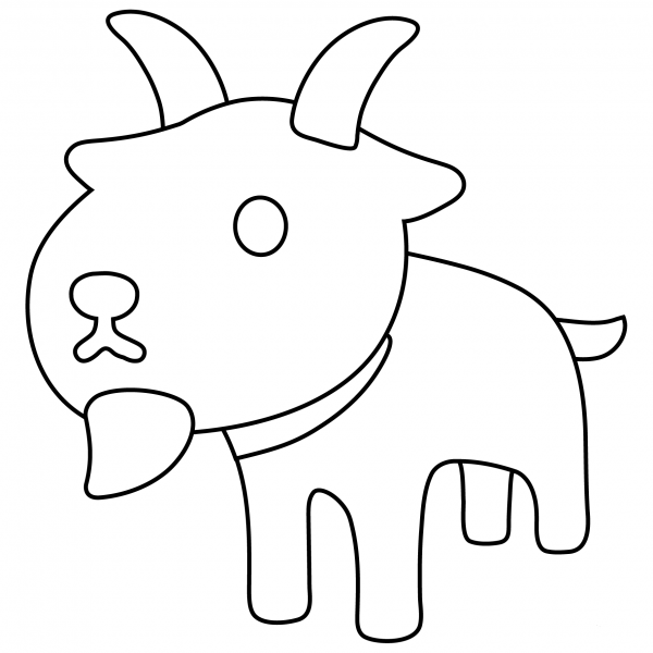 Goat Emoji coloring page image