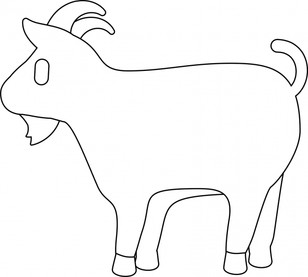 Goat Emoji coloring page image