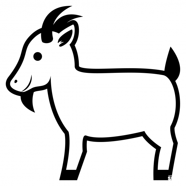 Goat Emoji coloring page image