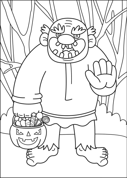 Goblin coloring page image