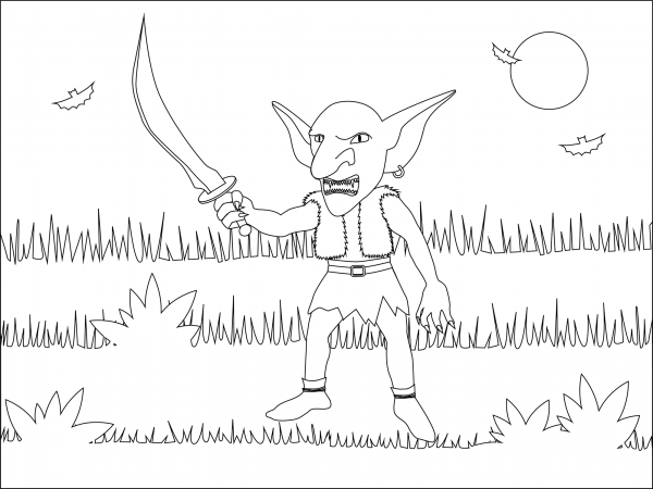 Goblin coloring page image