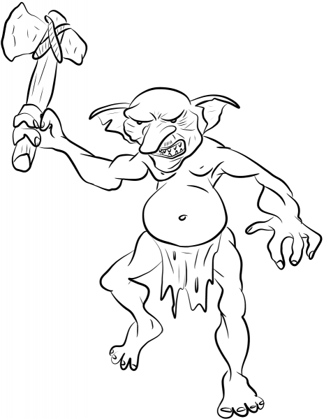 Goblin coloring page image